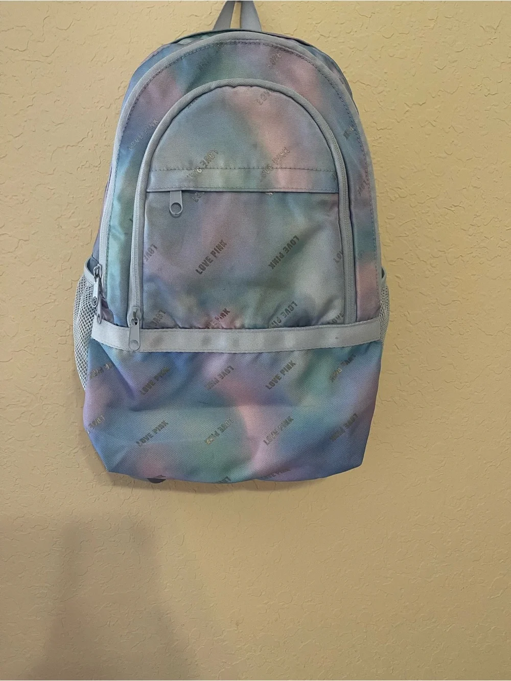 PINK Victoria's Secret Pastel Tie-Dye Backpack in Pink & Blue